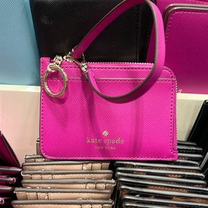Kate Spade Schuyler Small Card Holder Wristlet Baja Rose NWT